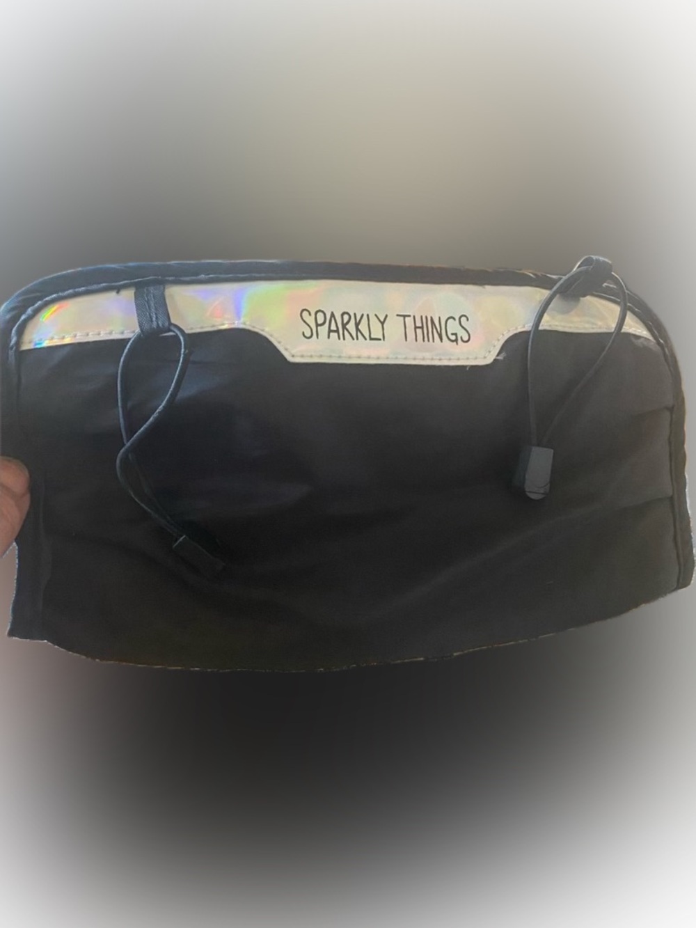 Black Holographic Cosmetic/Jewelry Bag